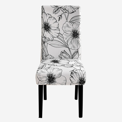 Τυπωμένο Κάλυμμα Καρέκλας Ελαστικό Κάλυμμα Καθίσματος Κουζίνας Stretch Spandex Καλύμματα Καρέκλας Τραπεζαρίας Δείπνο Ξενοδοχείου Γάμου Πλενόμενο 1τμχ