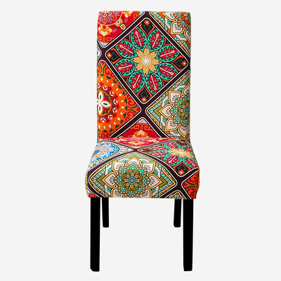 Τυπωμένο Κάλυμμα Καρέκλας Ελαστικό Κάλυμμα Καθίσματος Κουζίνας Stretch Spandex Καλύμματα Καρέκλας Τραπεζαρίας Δείπνο Ξενοδοχείου Γάμου Πλενόμενο 1τμχ