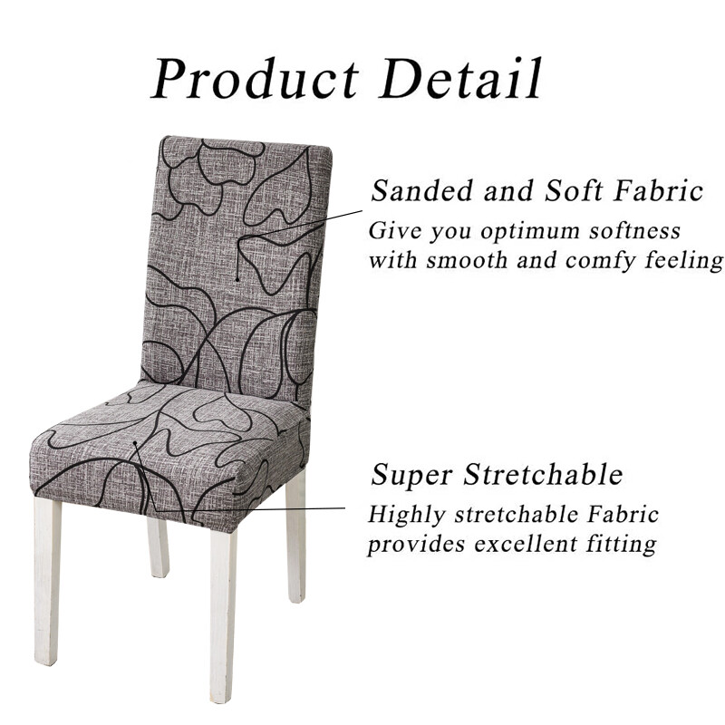 Τυπωμένο Κάλυμμα Καρέκλας Ελαστικό Κάλυμμα Καθίσματος Κουζίνας Stretch Spandex Καλύμματα Καρέκλας Τραπεζαρίας Δείπνο Ξενοδοχείου Γάμου Πλενόμενο 1τμχ