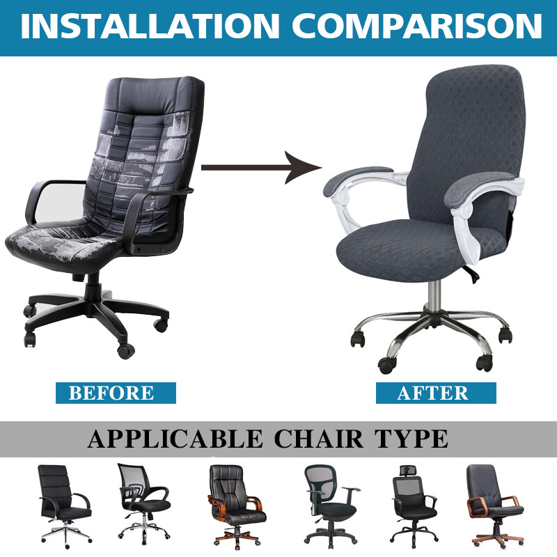 Veekindel Jacquard kontoriarvuti pöörlev tooli kate Stretch spandex mängulaua tooli kate määrdumisevastane S/M/L suurus