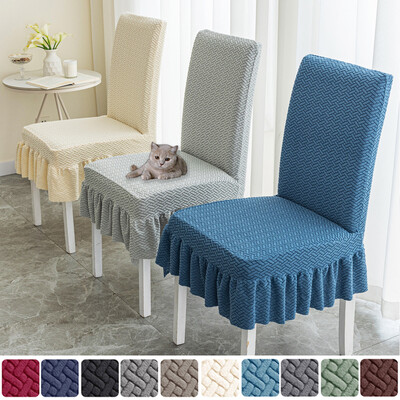 Fusta Husa pentru scaune de sufragerie Jacquard Husa de scaun moale elastica Husa scaun anti-murdara potrivita pentru kit camera pentru animale de companie Living Home Decor