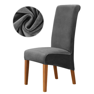 Βελούδινο κάλυμμα καρέκλας Stretch Κάλυμμα καρέκλας τραπεζαρίας Χειμώνας Ζεστό μακρύ κάλυμμα καρέκλας πλάτης Πλένεται για κουζίνα σπίτι Γάμος Ξενοδοχείου 1 τμχ