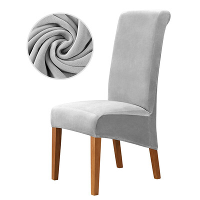 Βελούδινο κάλυμμα καρέκλας Stretch Κάλυμμα καρέκλας τραπεζαρίας Χειμώνας Ζεστό μακρύ κάλυμμα καρέκλας πλάτης Πλένεται για κουζίνα σπίτι Γάμος Ξενοδοχείου 1 τμχ