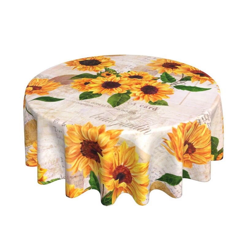 Piiriülene väliskaubandus veekindel trükitud päevalillest laudlina