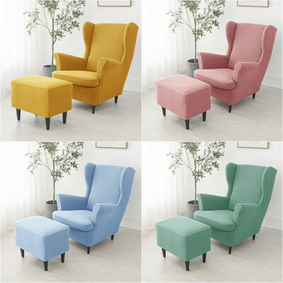 Κάλυμμα πολυθρόνας από Polar Fleece Stretch Spandex Wingback Καλύμματα πολυθρόνας Μονόχρωμα Relax κάλυμμα καναπέ με κάλυμμα μαξιλαριού καθίσματος