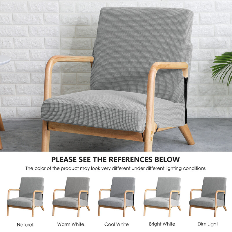 Ζακάρ κάλυμμα πολυθρόνας Αδιάβροχο μονόχρωμο φερμουάρ Ξύλινα καλύμματα καρέκλας Slipcover διακόσμηση σπιτιού Stretch κάλυμμα επίπλων