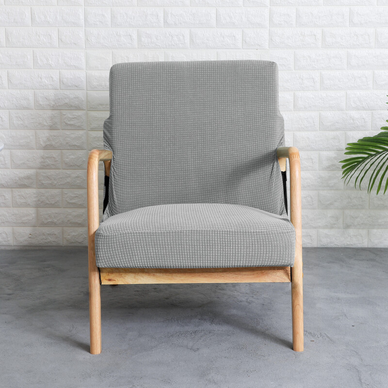 Ζακάρ κάλυμμα πολυθρόνας Αδιάβροχο μονόχρωμο φερμουάρ Ξύλινα καλύμματα καρέκλας Slipcover διακόσμηση σπιτιού Stretch κάλυμμα επίπλων