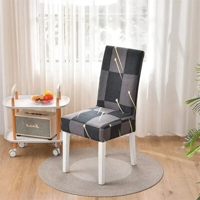 Trükitud veniv tooli kate söögitoa jaoks Kontori banketi kööki hotelli tooli kaitsme elastne eemaldatav määrdumisevastane istmekate