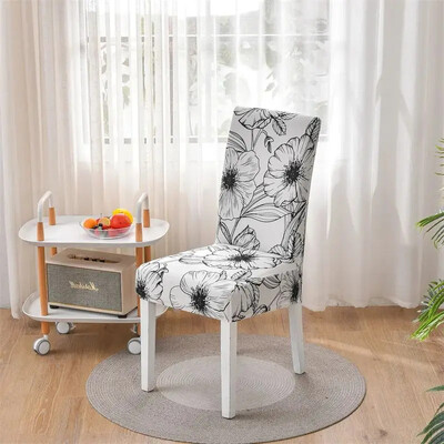 Trükitud veniv tooli kate söögitoa jaoks Kontori banketi kööki hotelli tooli kaitsme elastne eemaldatav määrdumisevastane istmekate