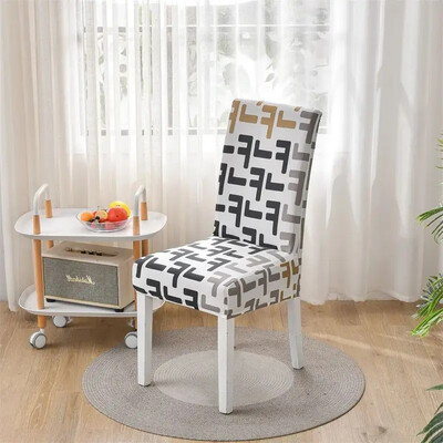 Trükitud veniv tooli kate söögitoa jaoks Kontori banketi kööki hotelli tooli kaitsme elastne eemaldatav määrdumisevastane istmekate