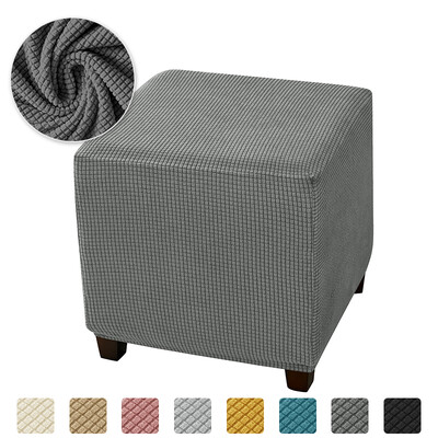 Polar Fleece Square Ottoman Cover Elastīgs kāju balsts Slipcover Izstiepts 360 grādos Viss iekļauts ķebļa pārklāji Protector Dzīvojamā istaba