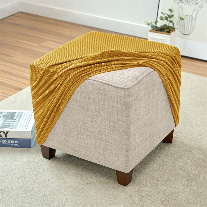 Polar Fleece Τετράγωνο Οθωμανικό κάλυμμα Ελαστικό υποπόδιο Slipcover Stretch 360 μοιρών All-inclusive Καλύμματα σκαμπό Προστατευτικό Σαλόνι