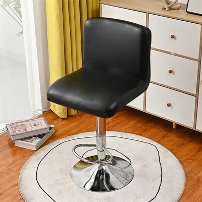 Калъф за бар стол от изкуствена кожа Еластичен ол инклузив Калъфи за офис столове Водоустойчиви къси облегалки Столове Протектор Калъф Начало Декор