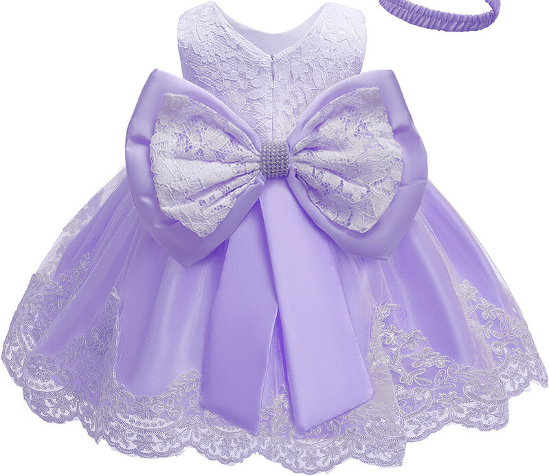 Piiriülene väliskaubandus üheaastane kleit seelik beebitüdrukutele pits-lillega lint Printsessi kleidi vibu tarvikute komplekt