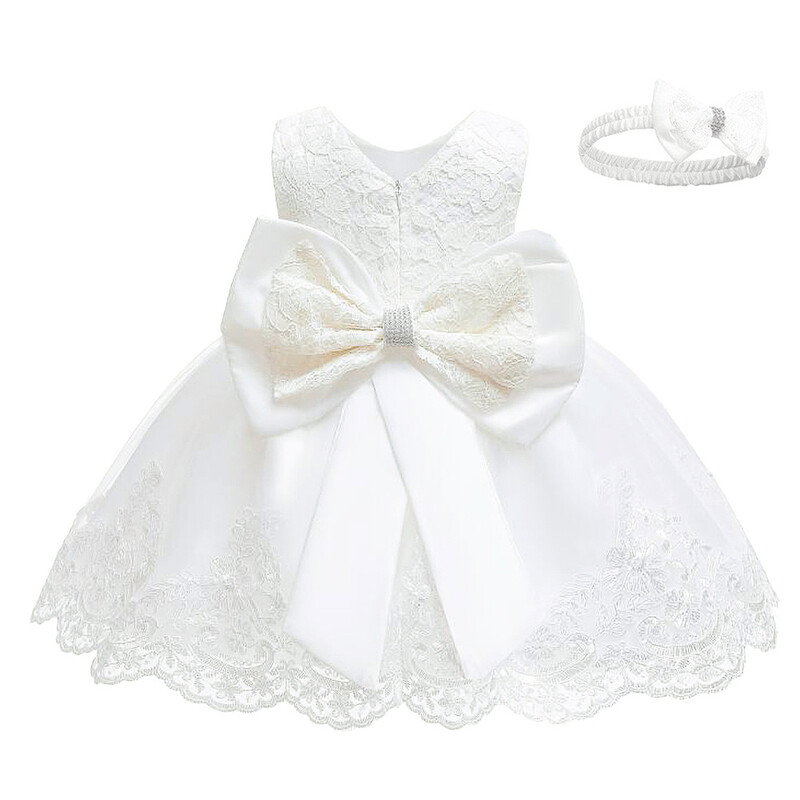 Piiriülene väliskaubandus üheaastane kleit seelik beebitüdrukutele pits-lillega lint Printsessi kleidi vibu tarvikute komplekt