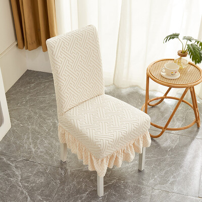 Elastsed toolikatted söögitoa jaoks, paksendatud žakaarvärvi istme varrukad, pehmed toolikaitsed hotelli bankettide jaoks Kodumööbel, katted