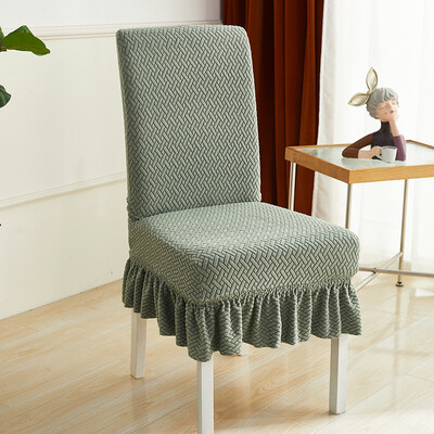 Elastsed toolikatted söögitoa jaoks, paksendatud žakaarvärvi istme varrukad, pehmed toolikaitsed hotelli bankettide jaoks Kodumööbel, katted