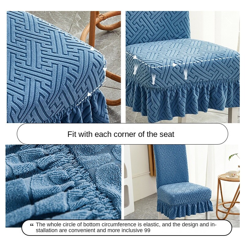 Elastsed toolikatted söögitoa jaoks, paksendatud žakaarvärvi istme varrukad, pehmed toolikaitsed hotelli bankettide jaoks Kodumööbel, katted