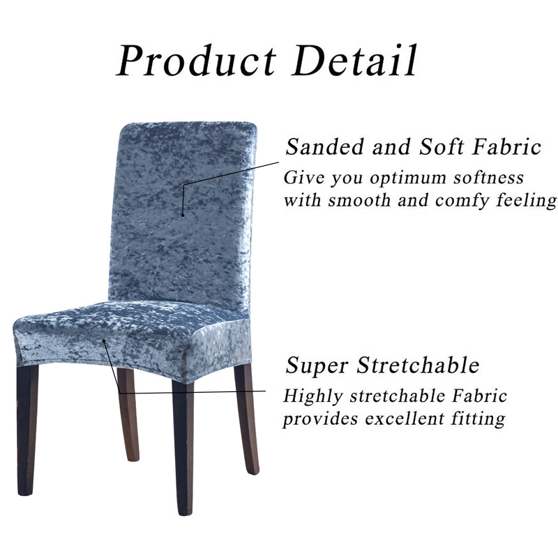 Κάλυμμα καρέκλας τραπεζαρίας Velvet Soft Stretch Slipcovers Κάλυμμα καθίσματος για Wedding Hotel Κουζίνα Δείπνο Σαλόνι Αφαιρούμενο
