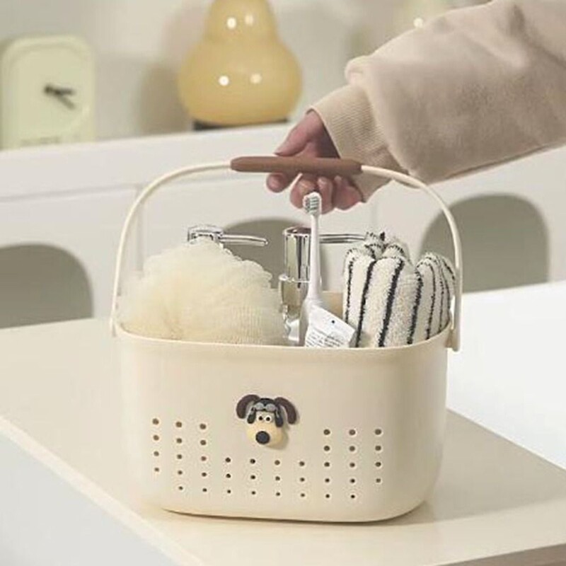 Πλαστικό καλάθι αποθήκευσης με λαβές Κοίλο καλάθι ντους με τρύπες Καλάθι τσάντα περιποίησης μπάνιου
