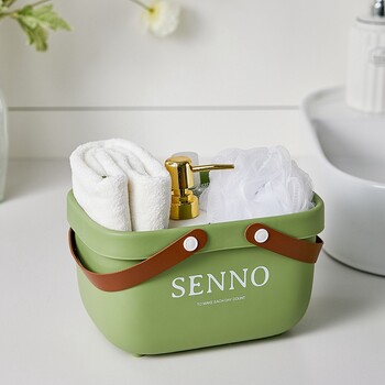 Σαμπουάν Shower Gel Toiletries Bathroom Organizer Bath Drain Basket Φορητό καλάθι αποθήκευσης με λαβή Τσάντα αποθήκευσης κοιτώνα