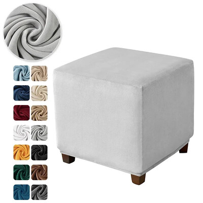 1 τμχ Οθωμανικό κάλυμμα Τετράγωνο ελαστικό βελούδινο κάλυμμα οθωμανικό χοντρό υποπόδιο Κάλυμμα ποδιών Πλενόμενο κάλυμμα σκαμπώ ποδιών Σαλόνι