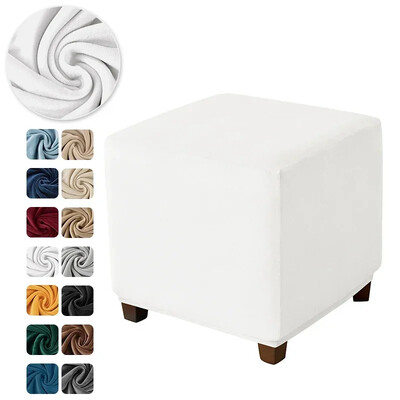 1 τμχ Οθωμανικό κάλυμμα Τετράγωνο ελαστικό βελούδινο κάλυμμα οθωμανικό χοντρό υποπόδιο Κάλυμμα ποδιών Πλενόμενο κάλυμμα σκαμπώ ποδιών Σαλόνι