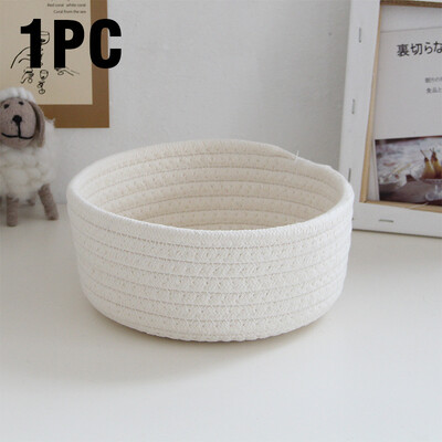 Σκανδιναβικό βαμβακερό σχοινί αποθήκευσης καλάθια υφασμένα επιτραπέζια διάφορα είδη παιδικών παιχνιδιών Κιβώτιο οργάνωσης βρεφικών βρώμικων ρούχων Καλάθι πλυντηρίου ρούχων 1PS