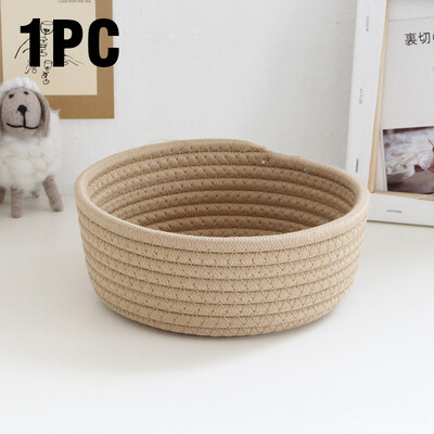 Σκανδιναβικό βαμβακερό σχοινί αποθήκευσης καλάθια υφασμένα επιτραπέζια διάφορα είδη παιδικών παιχνιδιών Κιβώτιο οργάνωσης βρεφικών βρώμικων ρούχων Καλάθι πλυντηρίου ρούχων 1PS