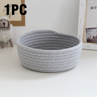 Σκανδιναβικό βαμβακερό σχοινί αποθήκευσης καλάθια υφασμένα επιτραπέζια διάφορα είδη παιδικών παιχνιδιών Κιβώτιο οργάνωσης βρεφικών βρώμικων ρούχων Καλάθι πλυντηρίου ρούχων 1PS