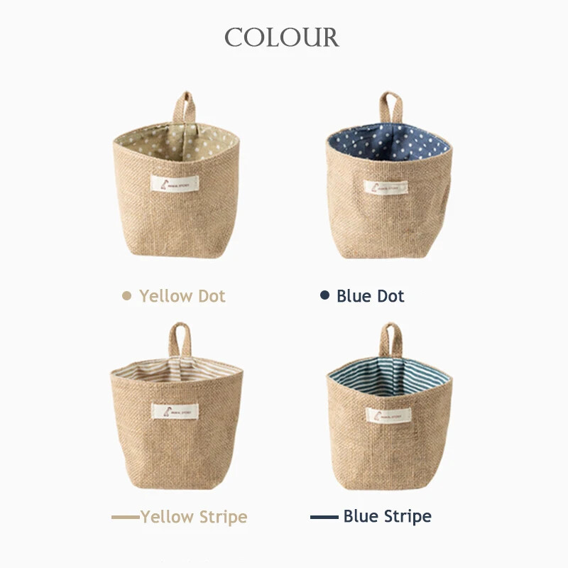 Džiuto medvilninis skalbinių laikymo krepšys Namų organizavimas ir laikymo organizatorius krepšelis įvairioms kosmetikos reikmenims laikymo dėžutės dekoravimui