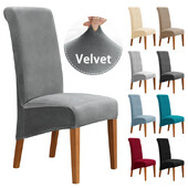 LELLEN 1vnt Velvet valgomojo kėdės užvalkalai Elastingi Super Minkšti kėdžių užvalkalai Aukšta Nugara Vienspalviai XL Dydžio Kėdžių Užvalkalai Vestuvėms