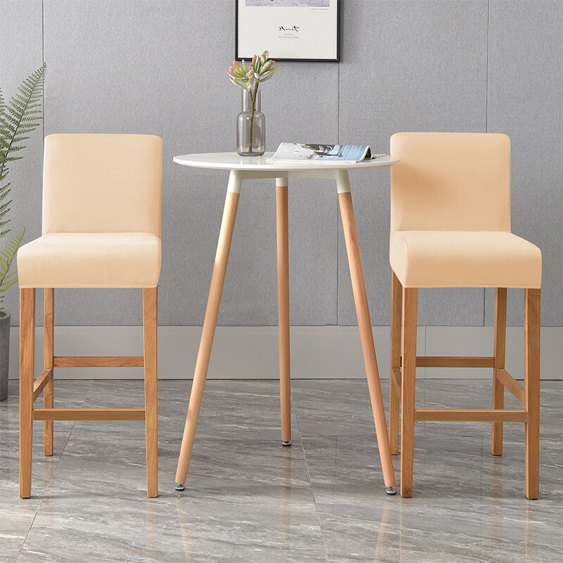 Обикновен едноцветен клубен въртящ се калъф за стол Еластичен плат Малък размер Къс калъф за задна седалка Бар табуретка Домашен декор Не 100% водоустойчив