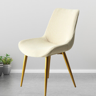 Калъф за трапезарен стол с извита облегалка Общ домашен еластичен плътен вдлъбнат калъф за стол Специална форма Полукръгъл калъф за табуретка