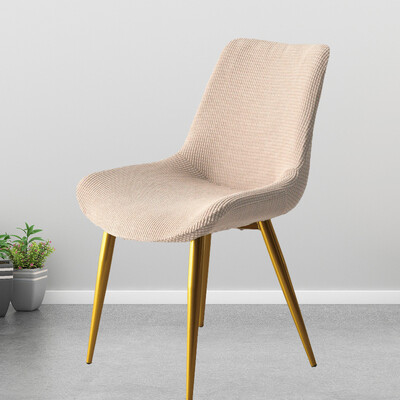 Калъф за трапезарен стол с извита облегалка Общ домашен еластичен плътен вдлъбнат калъф за стол Специална форма Полукръгъл калъф за табуретка