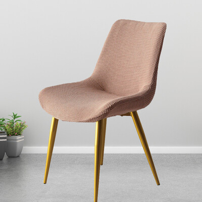 Калъф за трапезарен стол с извита облегалка Общ домашен еластичен плътен вдлъбнат калъф за стол Специална форма Полукръгъл калъф за табуретка