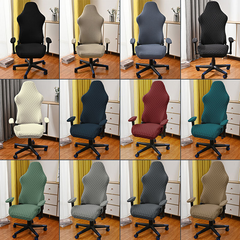 Jacquard mängutooli kate Elastne fliisist tugitool arvutiistme tooli kate Pöörlev tõstuk Kontoritooli kate koos käetoe ümbrisega