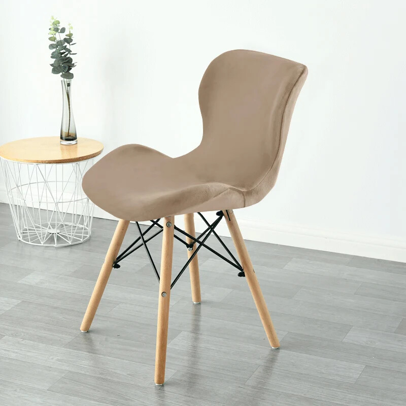 Кадифена пеперуда Калъфка за стол Soild Извити калъфи за трапезарни седалки Миещи се столове Калъфки Прахоустойчиви калъфки за бар столове Протектор