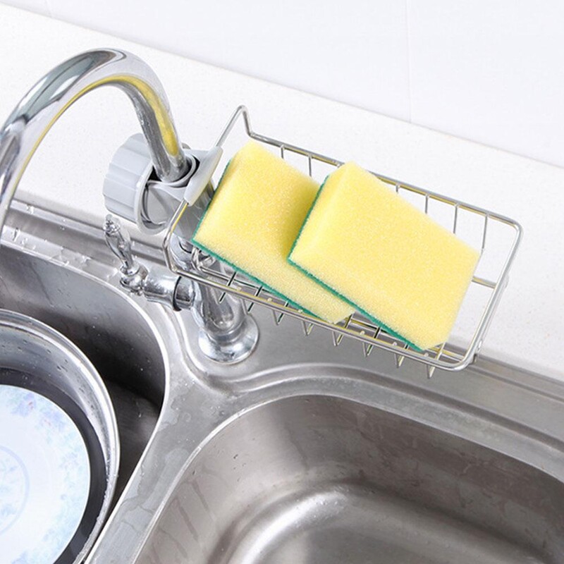 Roostevabast terasest kraaniriiuli riputatav tühjendusrest köögivalamu vannitoa jaoks mõeldud kraanikausihoidiku hoiustamisrest käsnaseebi hoidmiseks