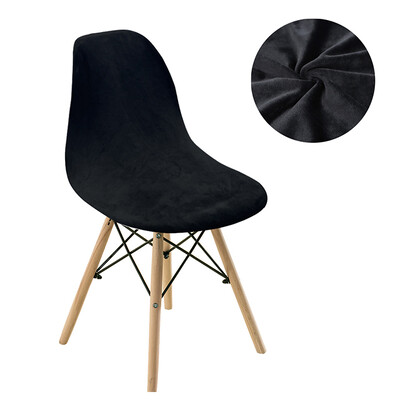 Едноцветен калъф за бар стол от кадифена тъкан, миещ се свалящ се калъф за седалка Без рамки Калъфи за столове за банкет, домашен хотел, 1 БР.