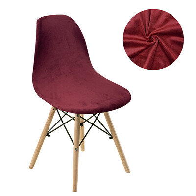 Едноцветен калъф за бар стол от кадифена тъкан, миещ се свалящ се калъф за седалка Без рамки Калъфи за столове за банкет, домашен хотел, 1 БР.