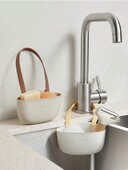 Βρύση νεροχύτη κουζίνας Ράφι αποθήκευσης ράφι κρεμαστό καλάθι αποστράγγισης σαπούνι Σαπούνι ράφι με σφουγγάρι Θήκη μπάνιου Αξεσουάρ κουζίνας