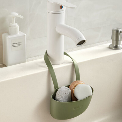 Βρύση νεροχύτη κουζίνας Ράφι αποθήκευσης ράφι κρεμαστό καλάθι αποστράγγισης σαπούνι Σαπούνι ράφι με σφουγγάρι Θήκη μπάνιου Αξεσουάρ κουζίνας