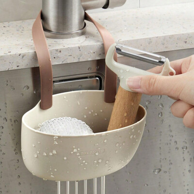 Βρύση νεροχύτη κουζίνας Ράφι αποθήκευσης ράφι κρεμαστό καλάθι αποστράγγισης σαπούνι Σαπούνι ράφι με σφουγγάρι Θήκη μπάνιου Αξεσουάρ κουζίνας