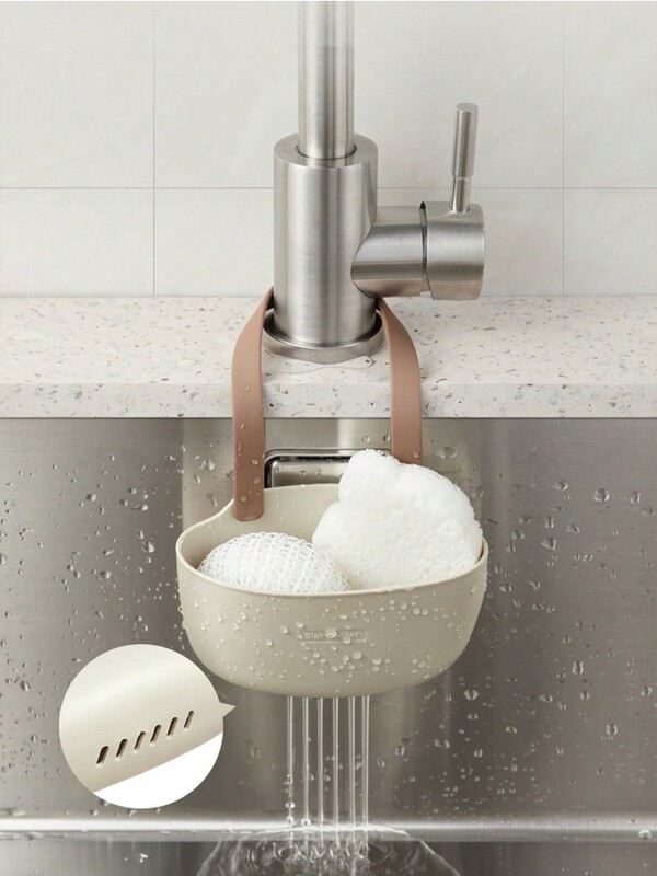 Βρύση νεροχύτη κουζίνας Ράφι αποθήκευσης ράφι κρεμαστό καλάθι αποστράγγισης σαπούνι Σαπούνι ράφι με σφουγγάρι Θήκη μπάνιου Αξεσουάρ κουζίνας