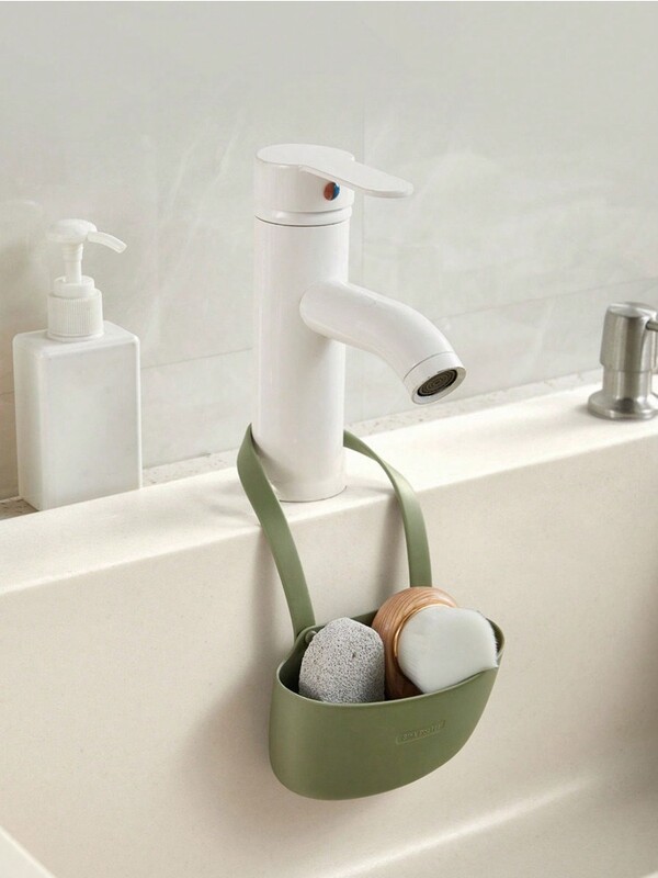 Βρύση νεροχύτη κουζίνας Ράφι αποθήκευσης ράφι κρεμαστό καλάθι αποστράγγισης σαπούνι Σαπούνι ράφι με σφουγγάρι Θήκη μπάνιου Αξεσουάρ κουζίνας