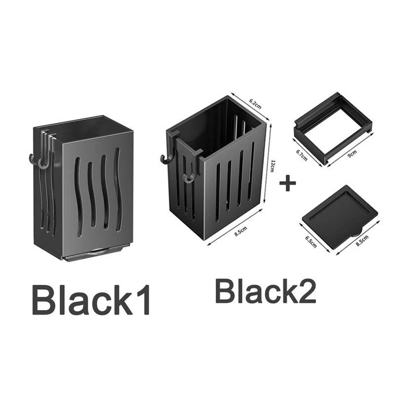 1-osaline köögitarvete riiul - multifunktsionaalne tühjenduspulgahoidja, seinale või eraldiseisev söögiriistade hoiukarp, plastik