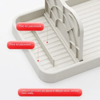 Многофункционален тиган Държач за капак на тенджера Поставка Поставка Лъжица Поставка Капак за тенджера Шпатула Лъжица за супа Рафт за съхранение Кухненски аксесоари