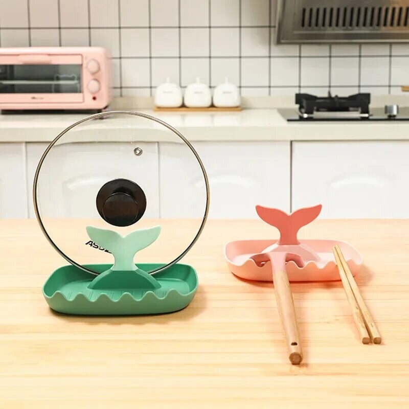 Kokkupandav potikaanega riiul Plastikust lusikahoidja alus Köögiorganisaator kahvli spaatli jaoks.