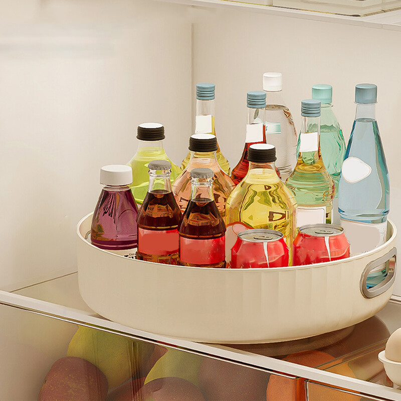 Κρεμώδες λευκό περιστρεφόμενος στρογγυλός δίσκος Πάγκος πολλαπλών χρήσεων δίσκος αποθήκευσης Περιστρεφόμενος δίσκος αποθήκευσης